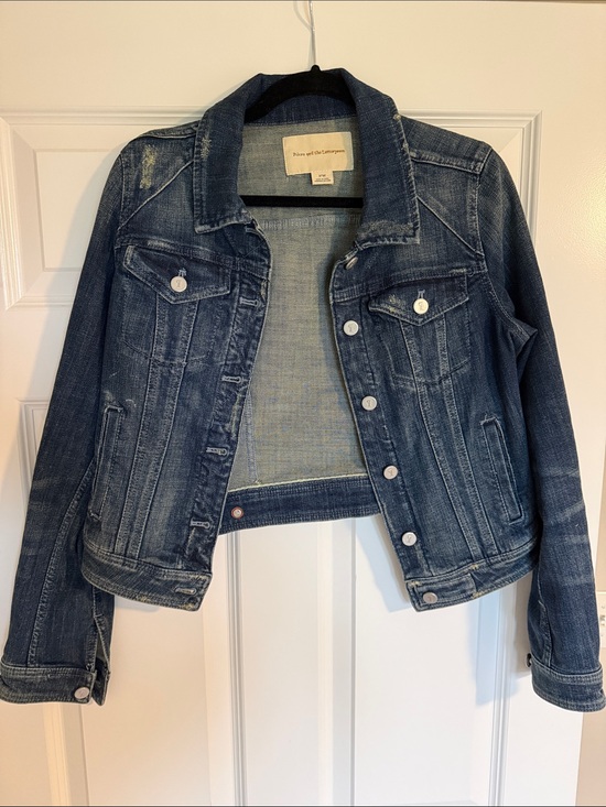 Pilcro Jackets & Blazers - Anthropologie Pilcro Distressed Blue Denim Jacket